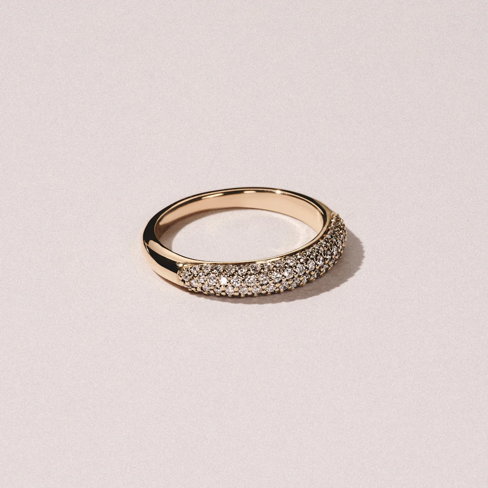 Lab Diamond Micro Pave Half Eternity Ring 0.50ct in 9k Gold