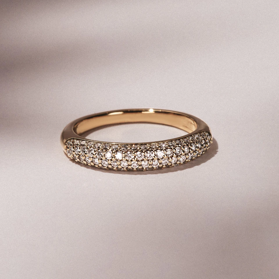 Lab Diamond Micro Pave Half Eternity Ring 0.50ct in 18k Gold Vermeil
