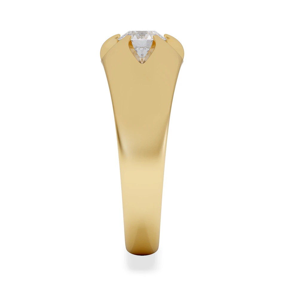 Men's Lab Diamond Signet Ring 0.50ct Round Cut in 18K Gold Vermeil