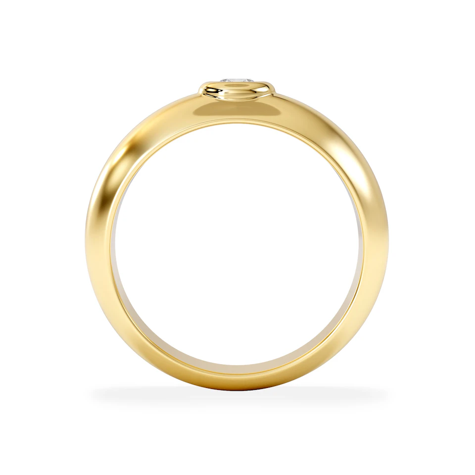 Men's Lab Diamond Signet Ring 0.25ct in18K Gold Vermeil H/SI