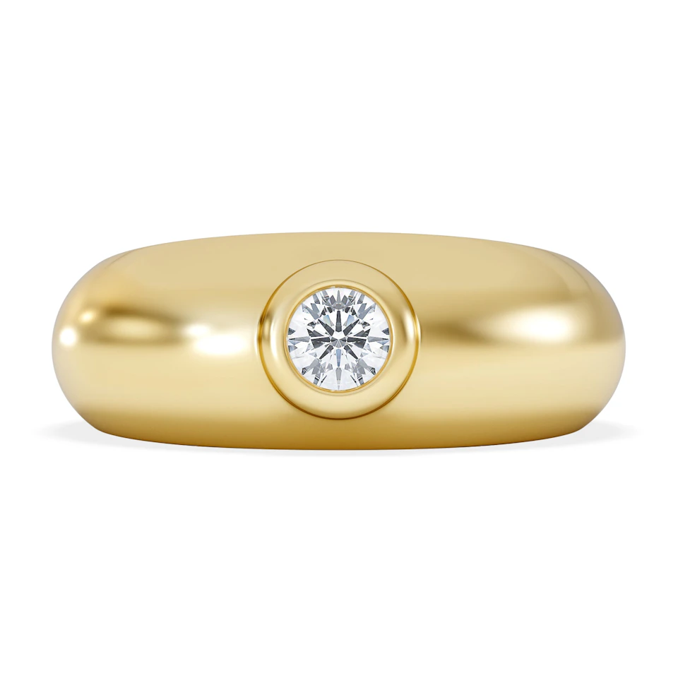Lab Diamond Signet Ring 0.25ct in 18K Gold Vermeil H/SI