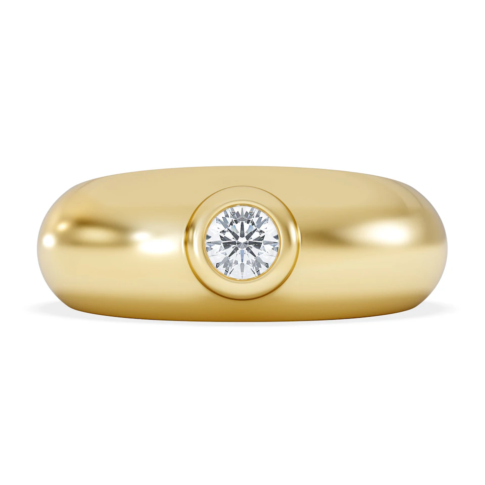 Men's Lab Diamond Signet Ring 0.25ct in18K Gold Vermeil H/SI