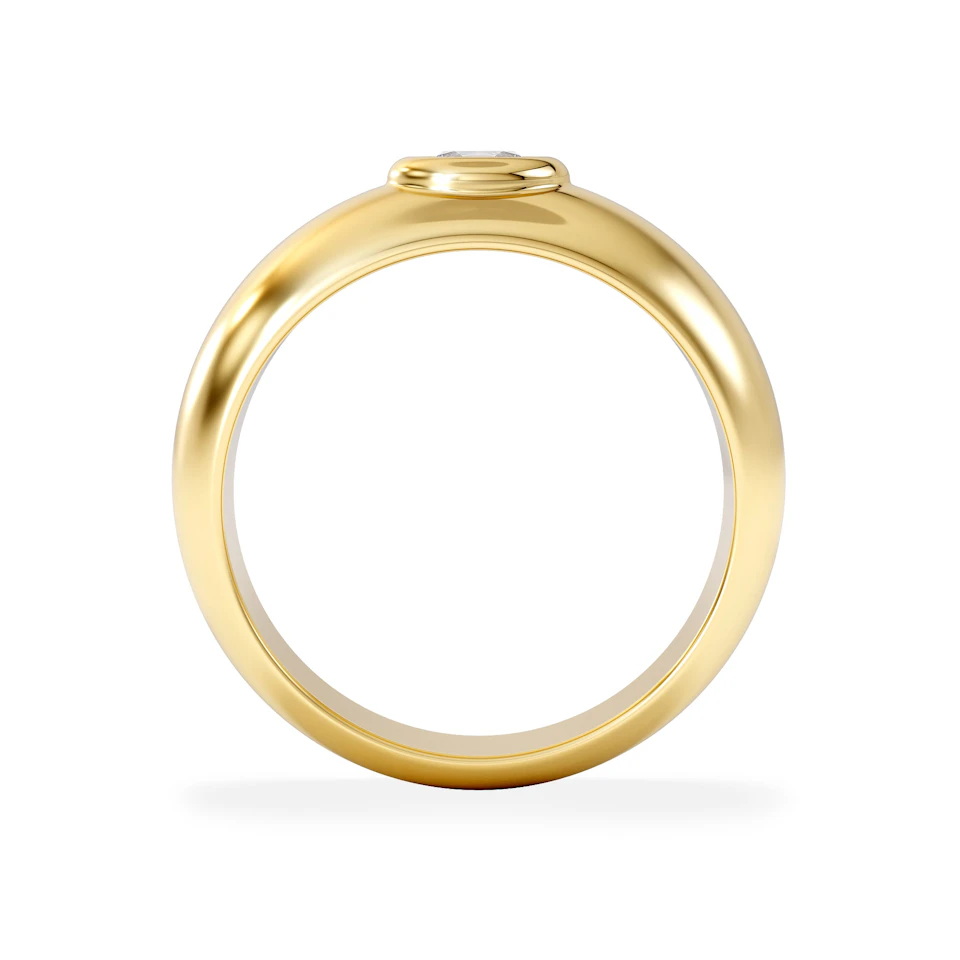 Lab Diamond Signet Ring 0.50ct in 18K Gold Vermeil H/SI
