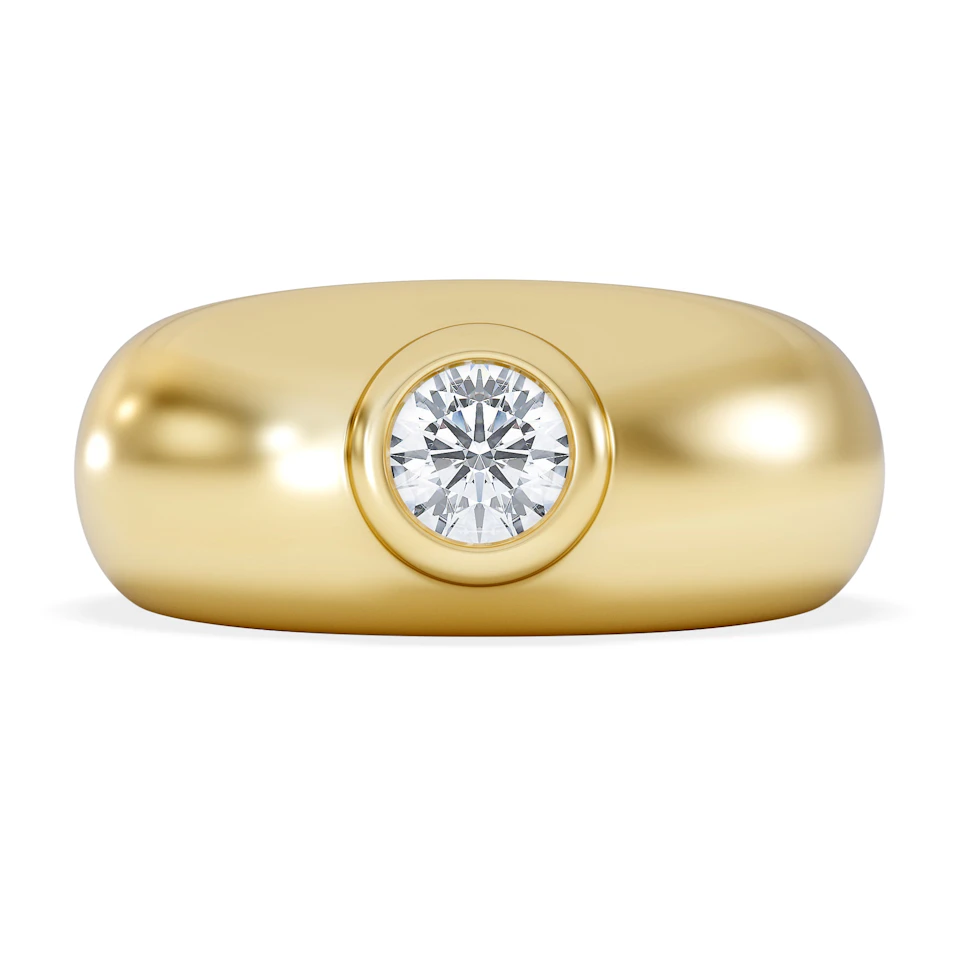 Men's Lab Diamond Signet Ring 0.50ct in18K Gold Vermeil H/SI