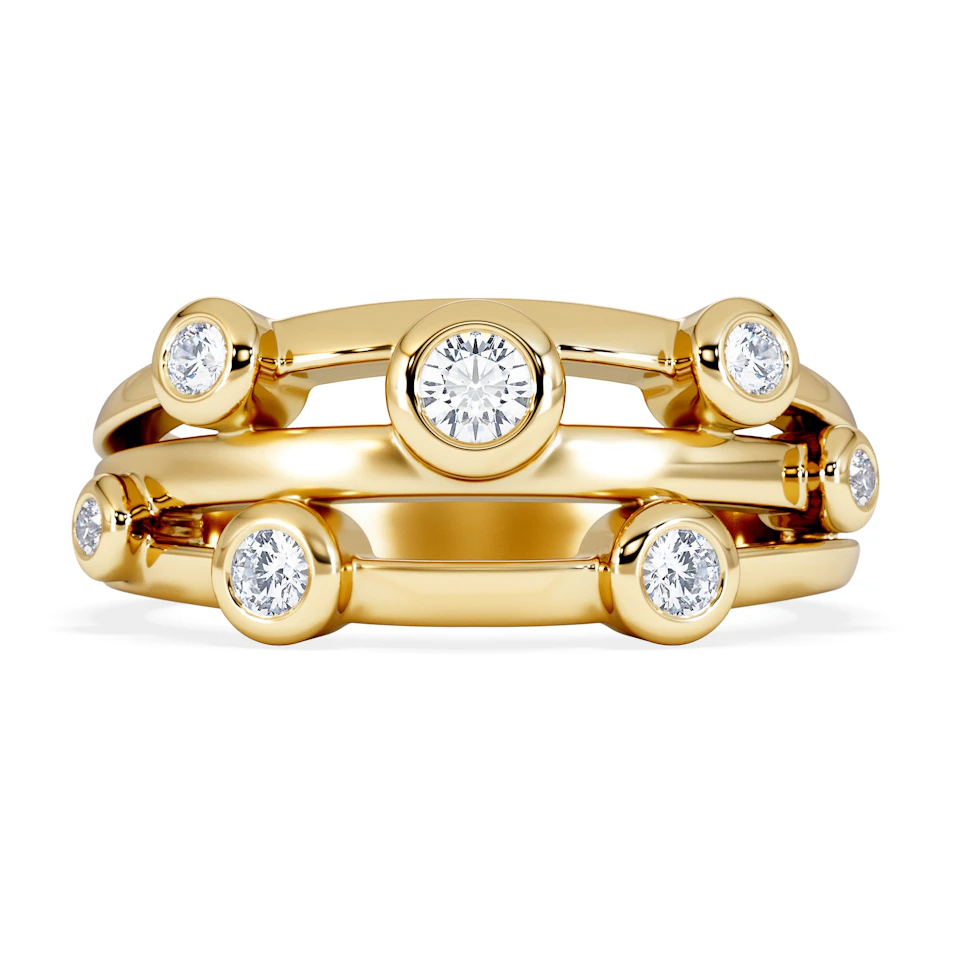 Lab Diamond Rain Drop Ring 0.25ct in 18K Gold Vermeil