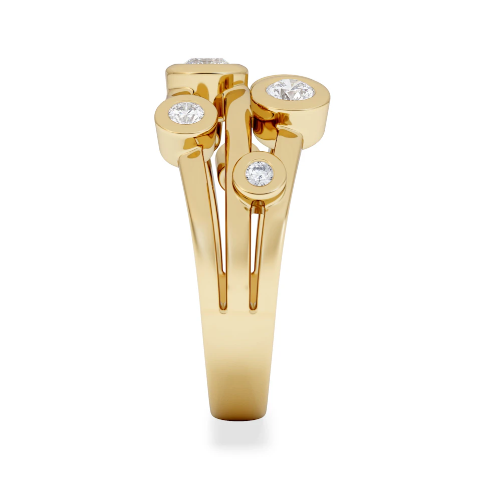 Lab Diamond Rain Drop Ring 0.50ct in 18K Gold Vermeil