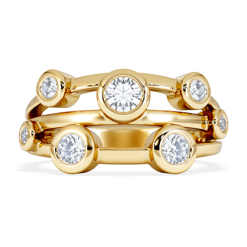 Lab Diamond Rain Drop Ring 0.50ct in 18K Gold Vermeil