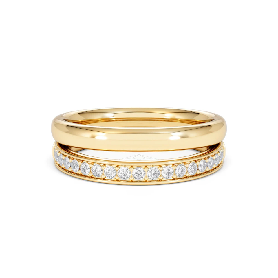 Duo Curve Stacking Lab Diamond Ring 0.26ct in 18K Gold Vermeil