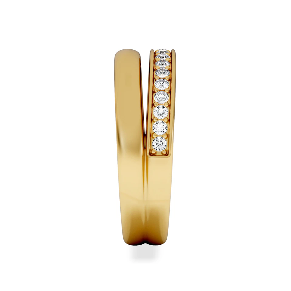 Duo Curve Stacking Lab Diamond Ring 0.26ct in 9K Gold