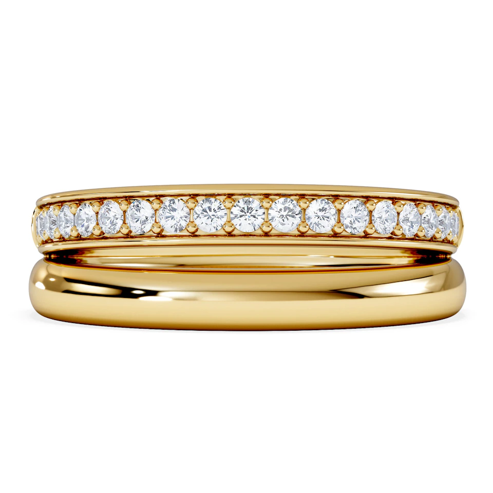 Duo Curve Stacking Lab Diamond Ring 0.26ct in 9K Gold