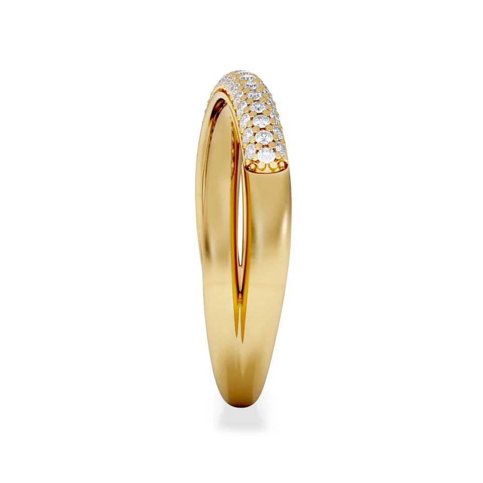 Crossover Set Lab Diamond Pave Ring 0.35ct in18K Gold Vermeil