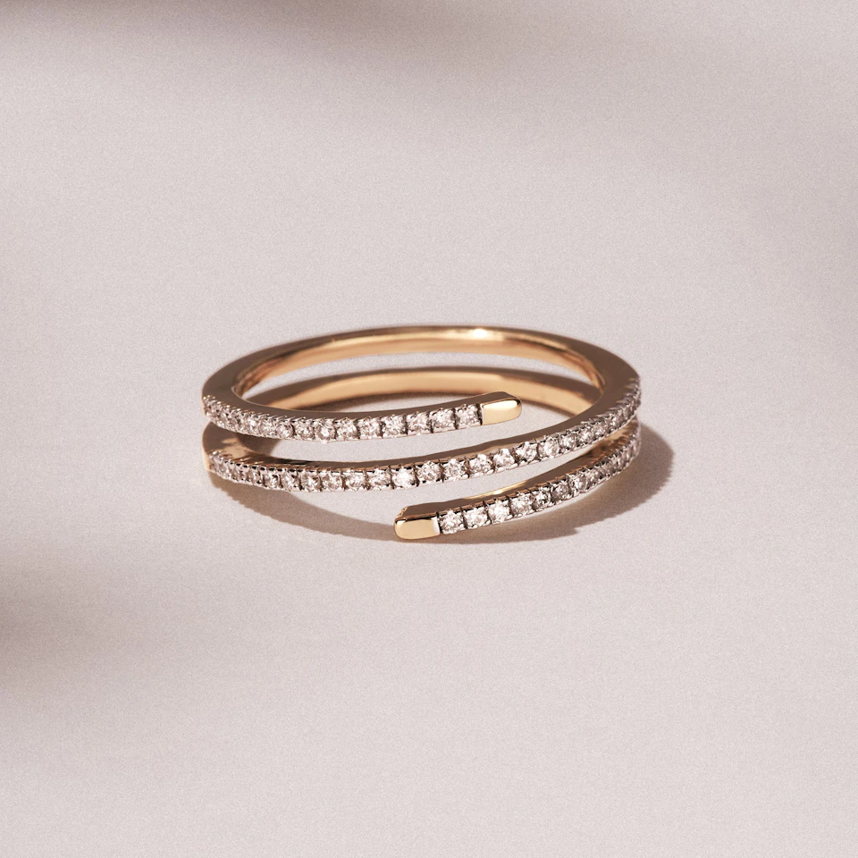 Lab Diamond Spiral Ring 0.25ct in 18k Gold Vermeil