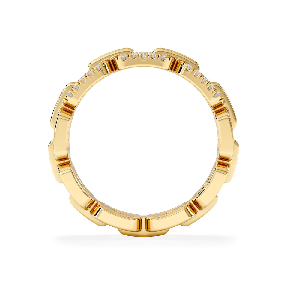 Lab Diamond Chain Link Ring 0.14ct in 18k Gold Vermeil
