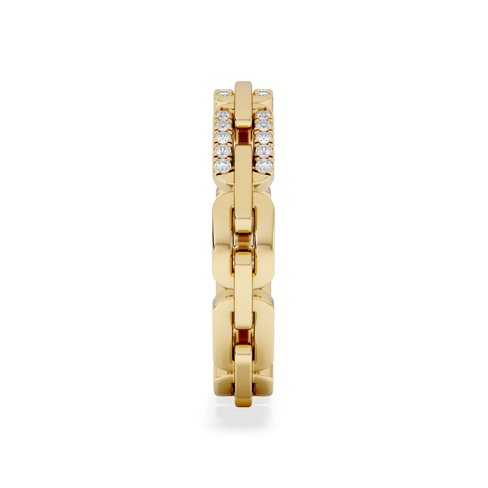 Lab Diamond Chain Link Ring 0.14ct in 18k Gold Vermeil