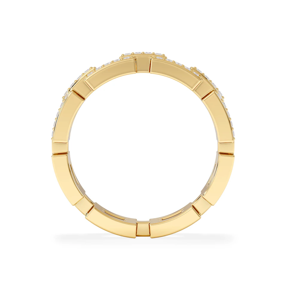 Lab Diamond Chain Link Ring 0.24ct in 18k Gold Vermeil