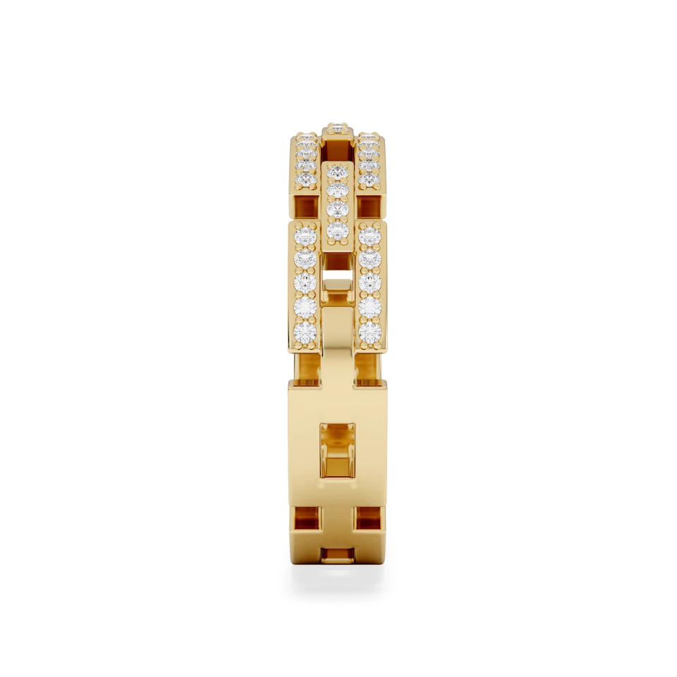 Lab Diamond Chain Link Ring 0.24ct in 18k Gold Vermeil