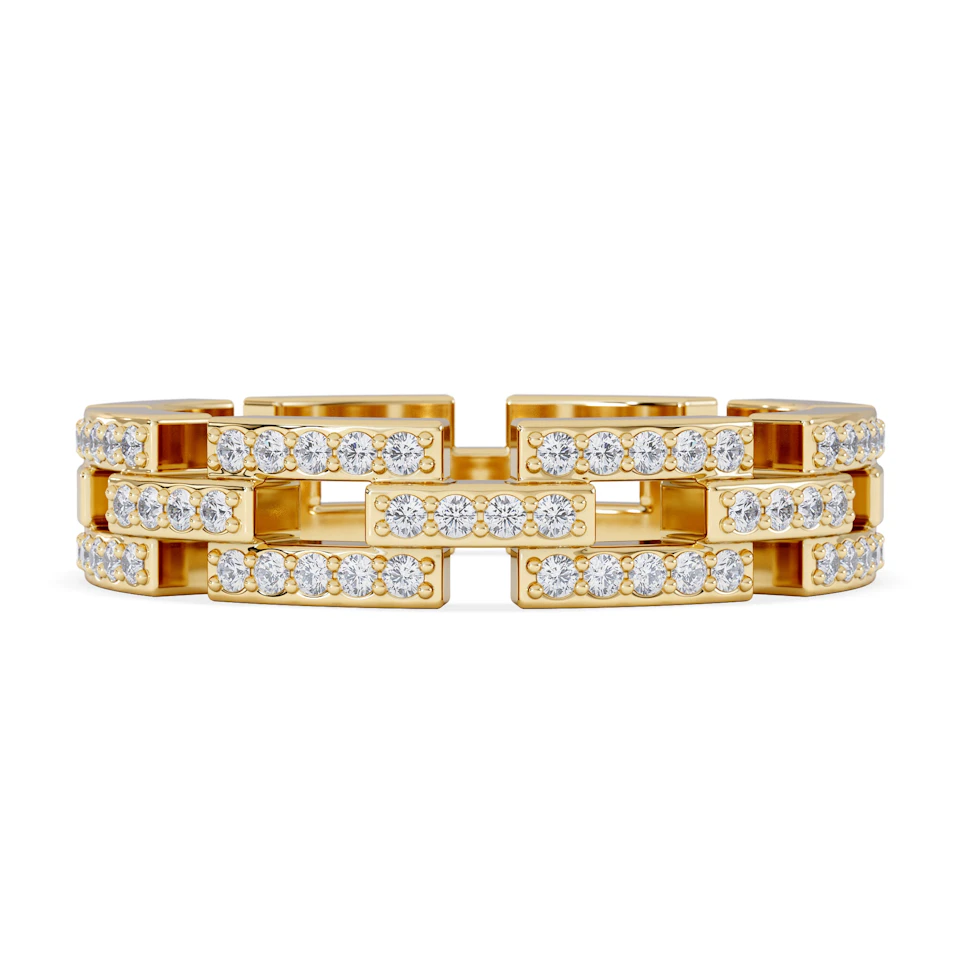 Lab Diamond Chain Link Ring 0.24ct in 18k Gold Vermeil