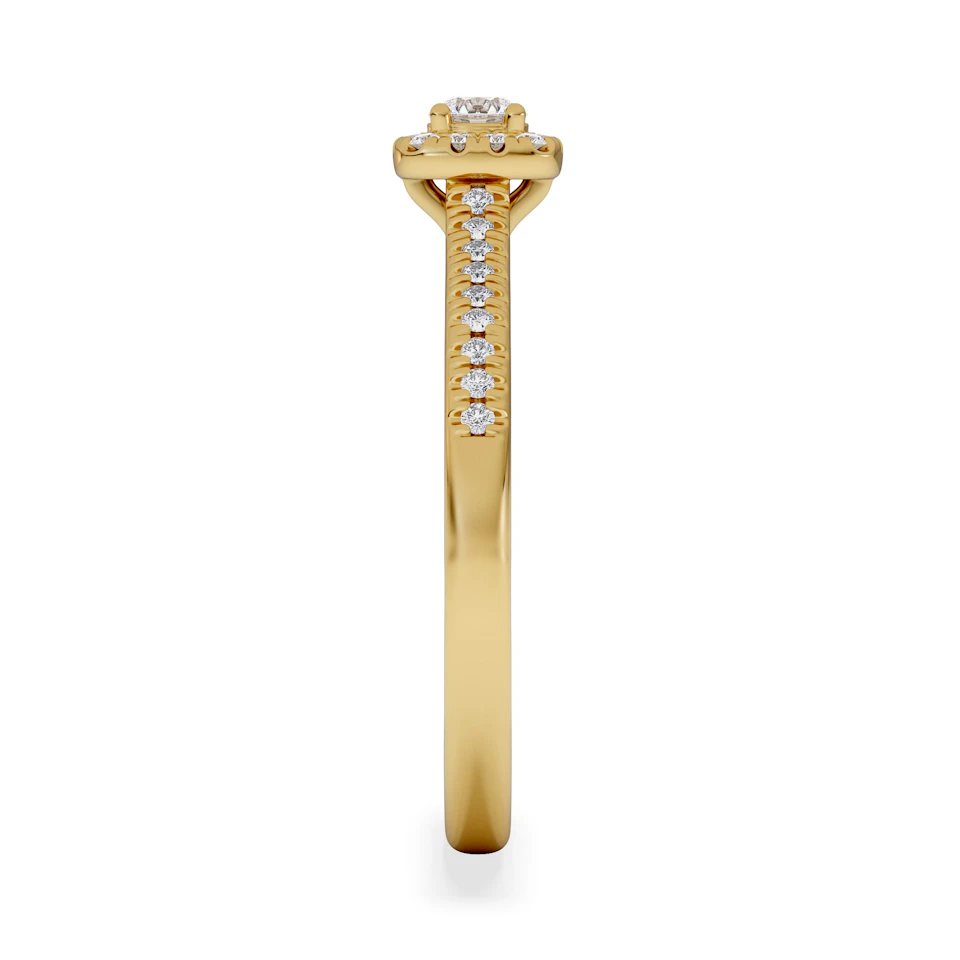 Lumia Round Cut Lab Diamond Halo Ring 0.33ct F/VS in 18K Gold Vermeil