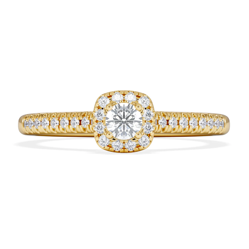 Lumia Round Cut Lab Diamond Halo Ring 0.33ct F/VS in 18K Gold Vermeil