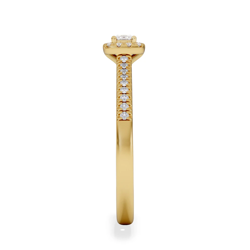 Lumia Cushion Cut Lab Diamond Halo Ring 0.33ct F/VS in 18K Gold Vermeil