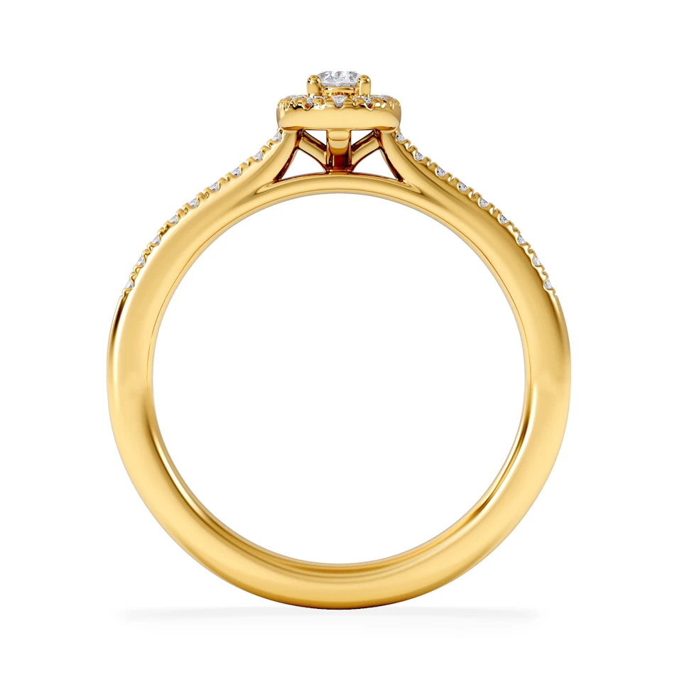 Lumia Oval Cut Lab Diamond Halo Ring 0.33ct F/VS in 18K Gold Vermeil