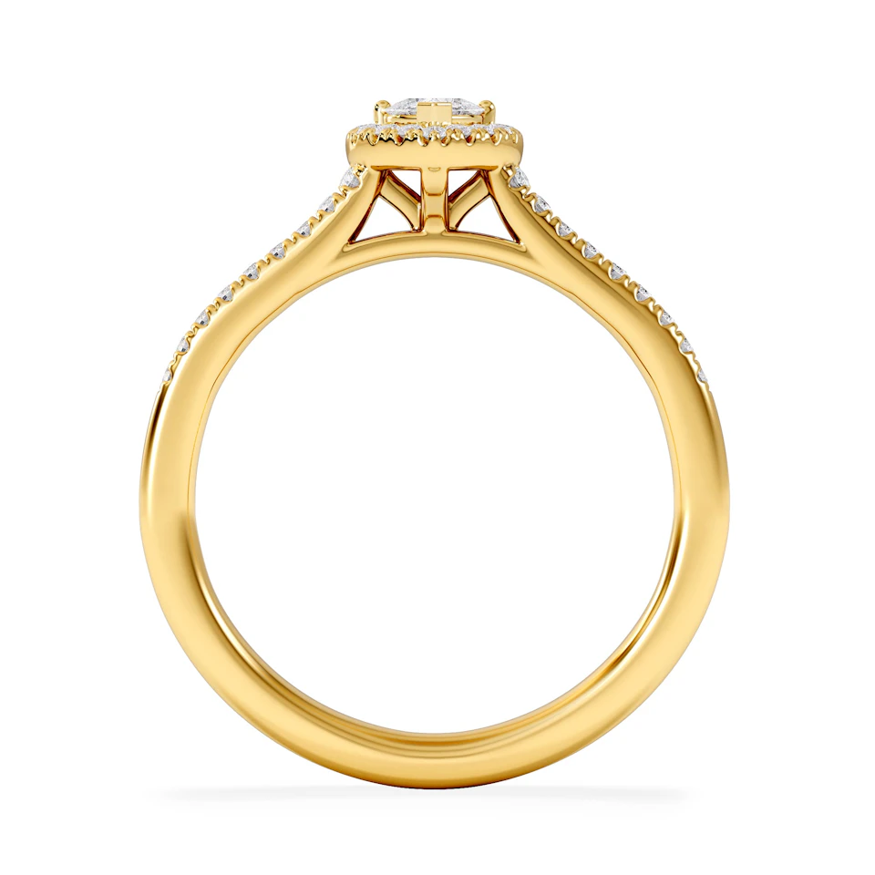 Lumia Heart Cut Lab Diamond Halo Ring 0.33ct F/VS in 18K Gold Vermeil