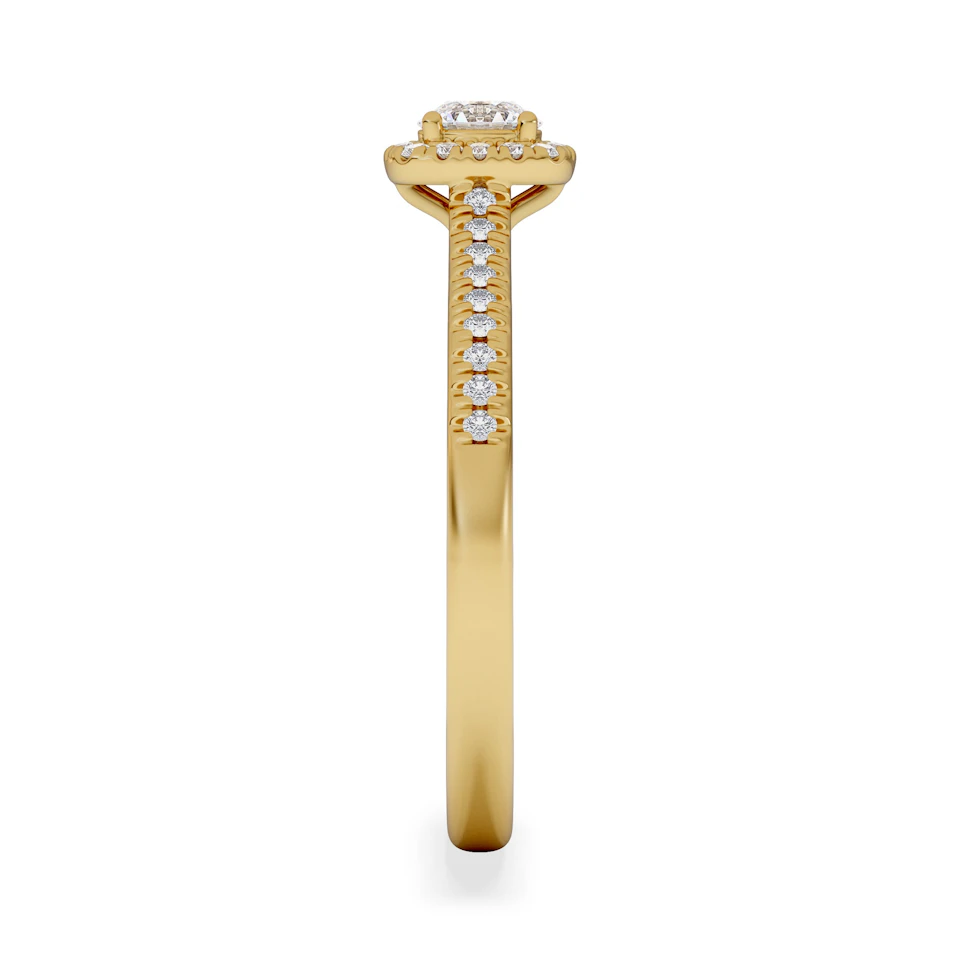 Lumia Round Cut Lab Diamond Halo Ring 0.50ct F/VS in 18K Gold Vermeil