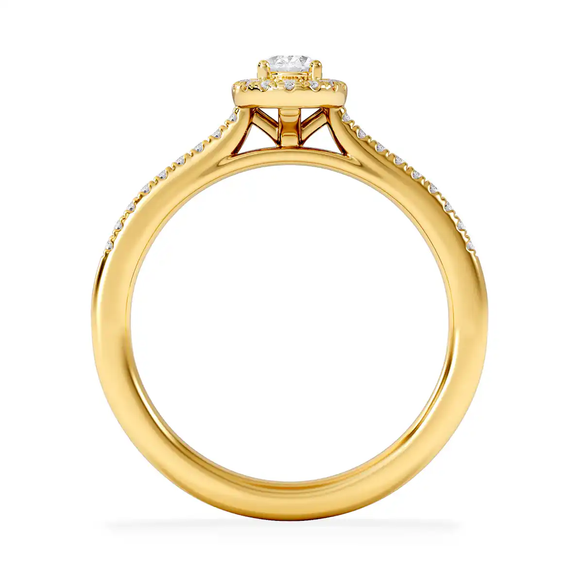 Lumia Oval Cut Lab Diamond Halo Ring 0.50ct F/VS in 18K Gold Vermeil