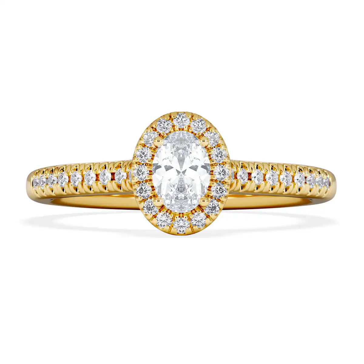 Lumia Oval Cut Lab Diamond Halo Ring 0.50ct F/VS in 18K Gold Vermeil