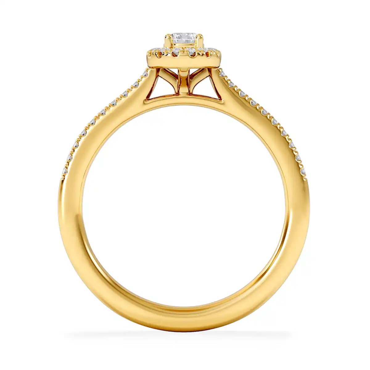 Lumia Pear Cut Lab Diamond Halo Ring 0.50ct F/VS in 18K Gold Vermeil
