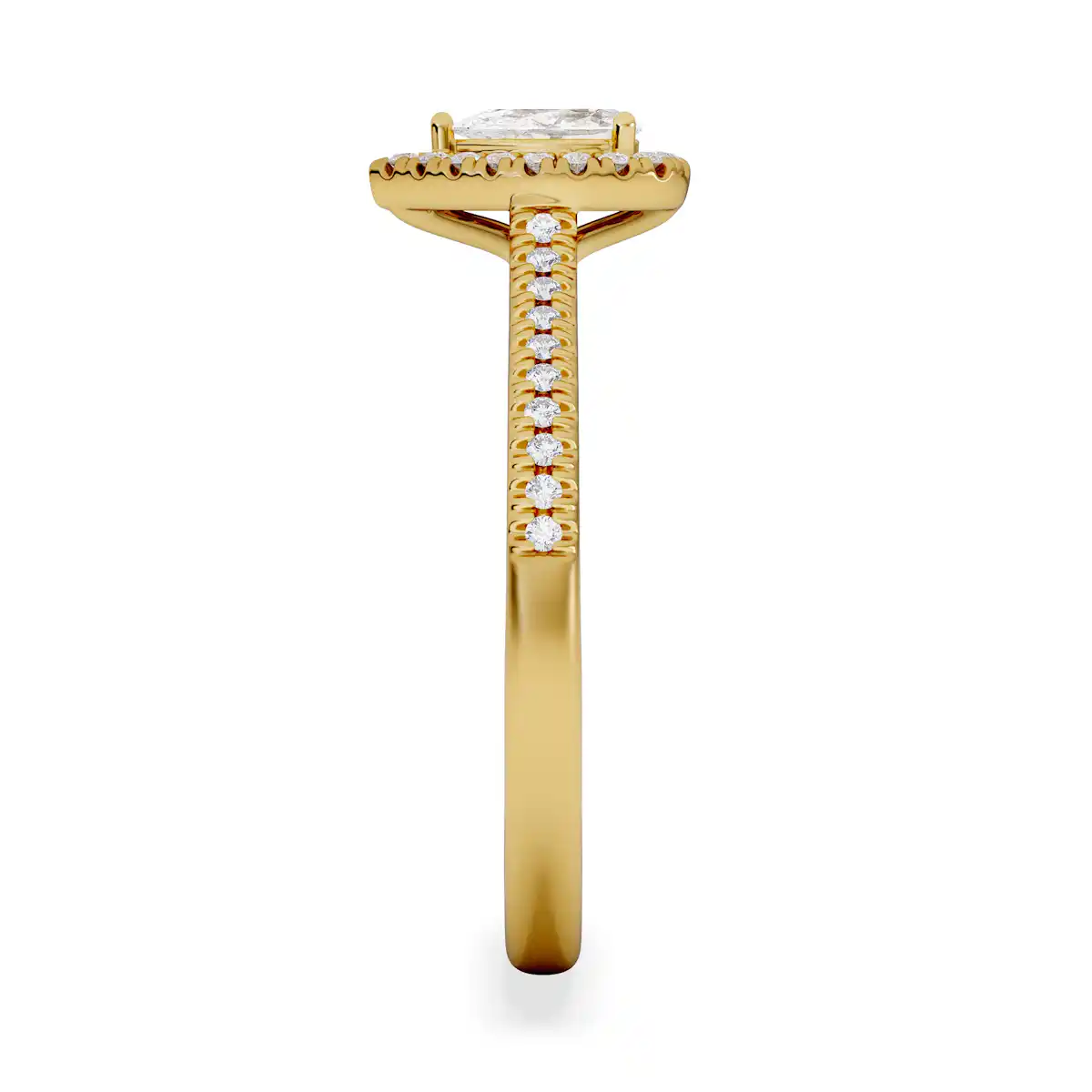 Lumia Pear Cut Lab Diamond Halo Ring 0.50ct F/VS in 18K Gold Vermeil