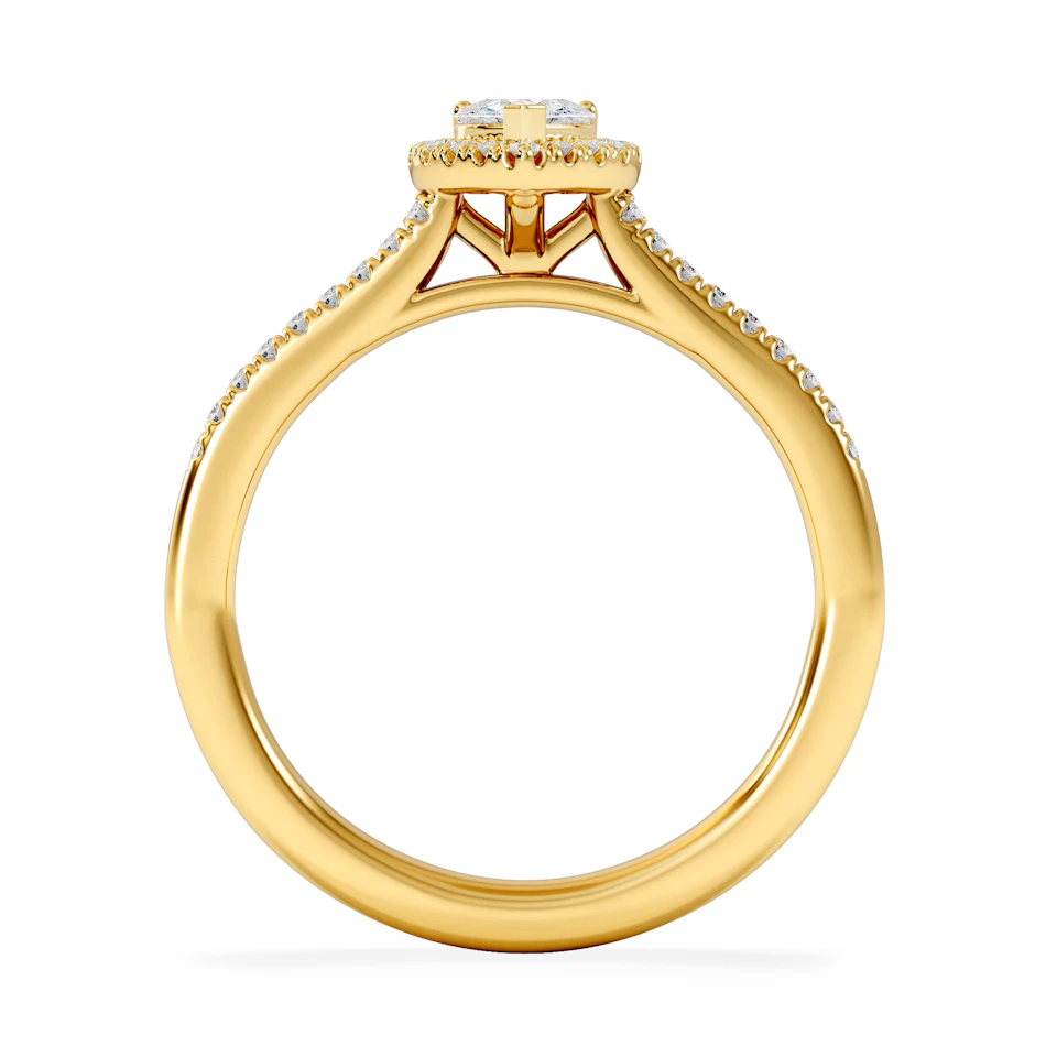 Lumia Heart Cut Lab Diamond Halo Ring 0.50ct F/VS in 18K Gold Vermeil