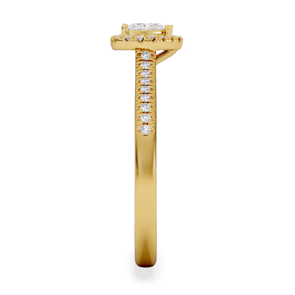 Lumia Heart Cut Lab Diamond Halo Ring 0.50ct F/VS in 18K Gold Vermeil