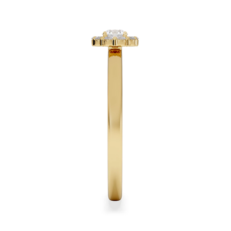 The Fleur Halo 0.30ct  H/SI Round Cut Lab Diamond Ring in 18K Gold Vermeil