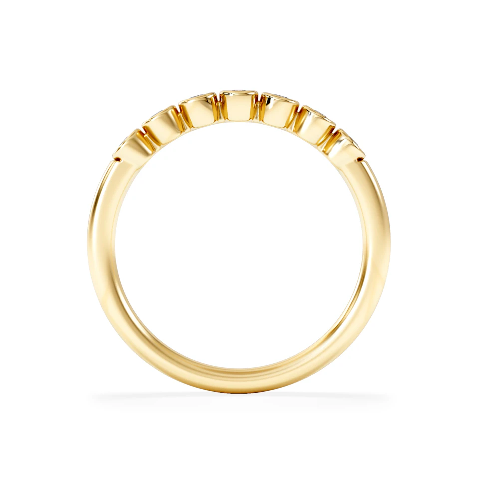 Orbit Half Band 0.15ct F/VS Round Cut Rubover Eternity Ring in 18K Gold Vemeil