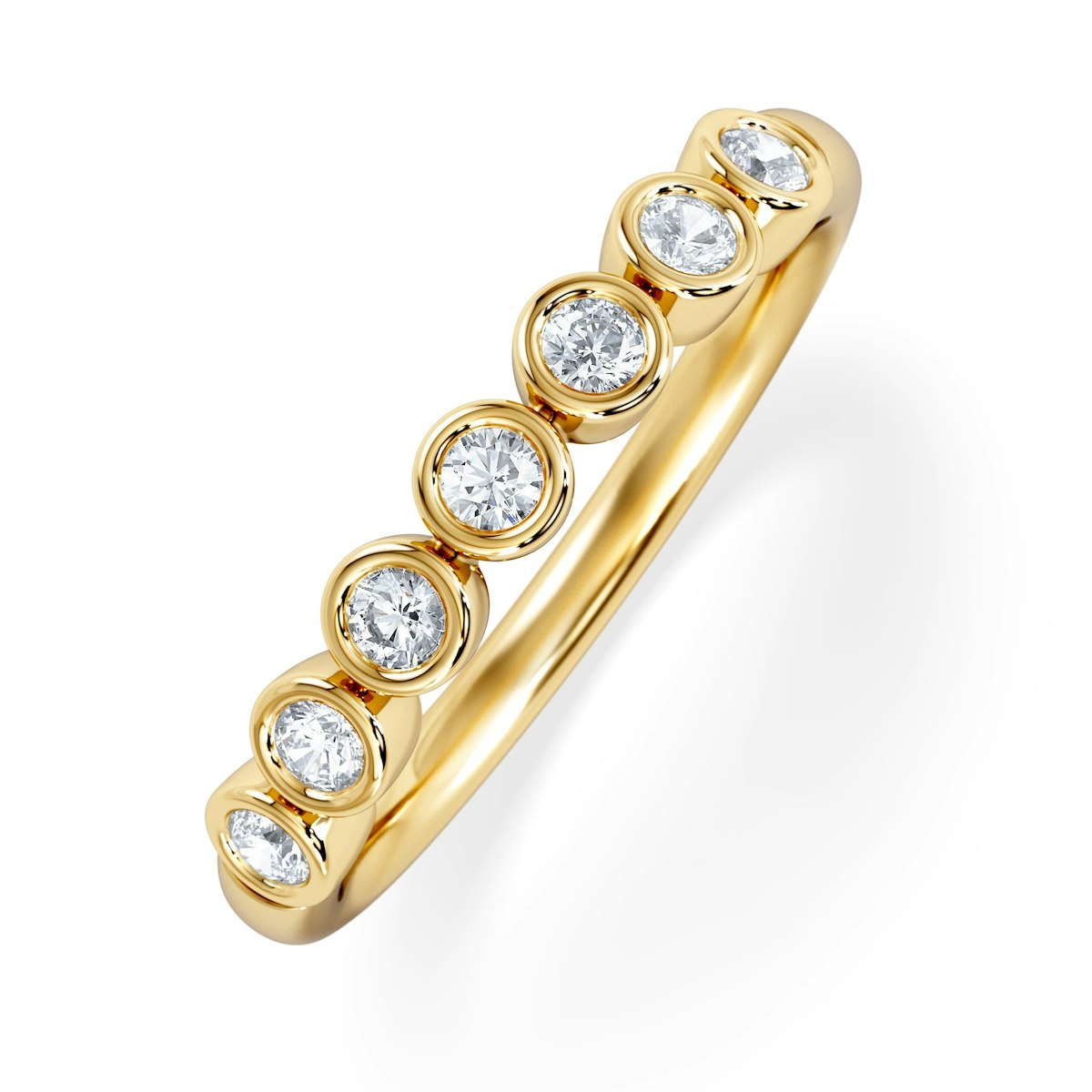 Orbit Half Band 0.30ct F/VS Round Cut Rubover Eternity Ring in 18K Gold Vemeil
