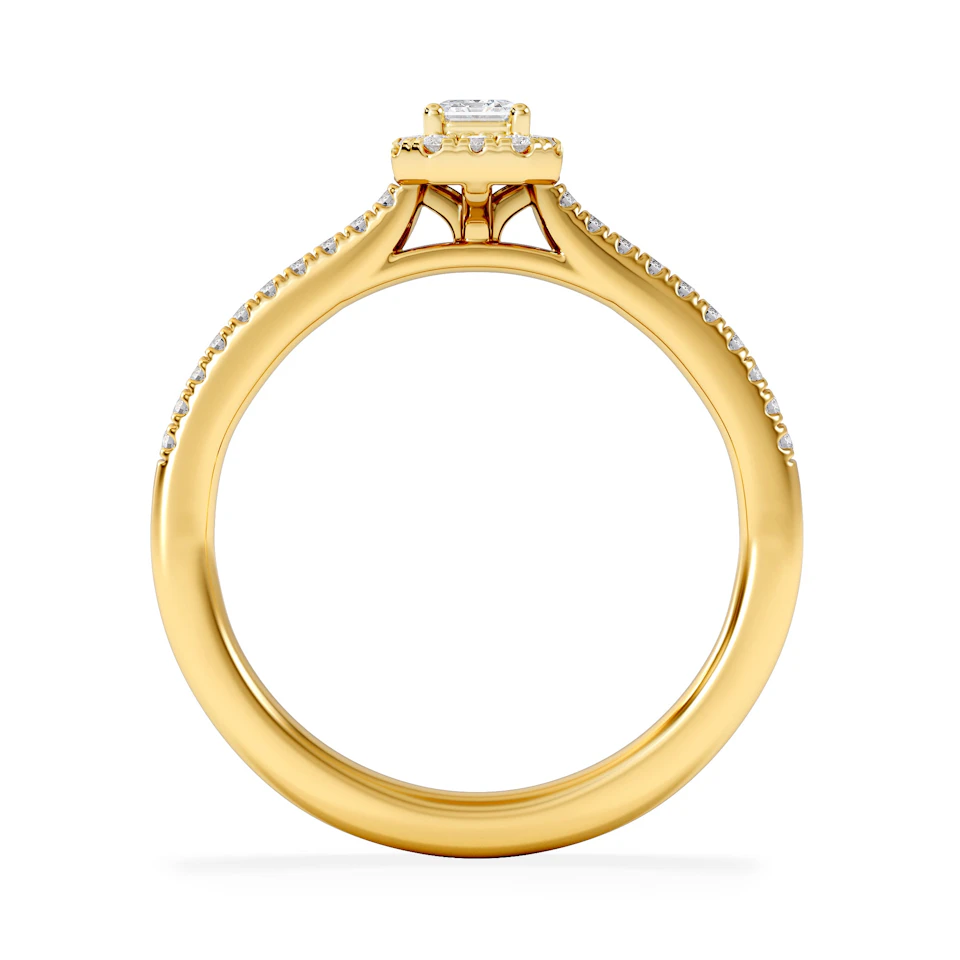 Lumia Emerald Cut Lab Diamond Halo Ring 0.33ct F/VS in 18K Gold Vermeil
