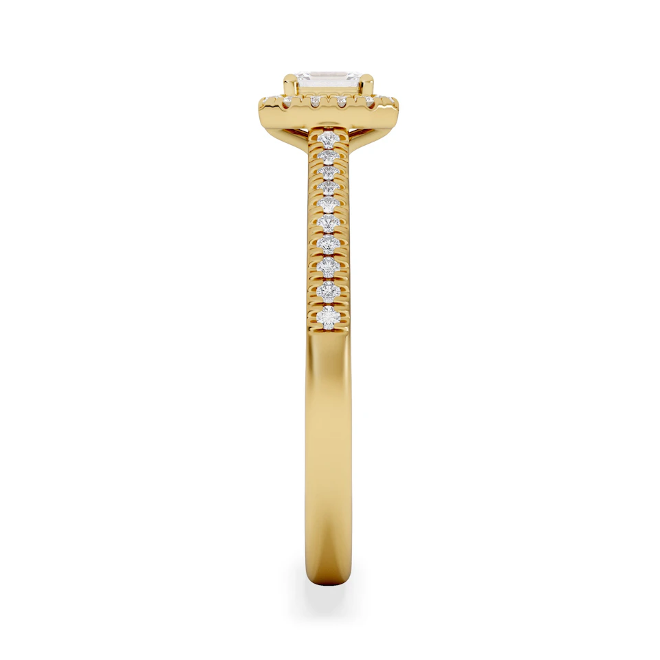 Lumia Emerald Cut Lab Diamond Halo Ring 0.33ct F/VS in 18K Gold Vermeil