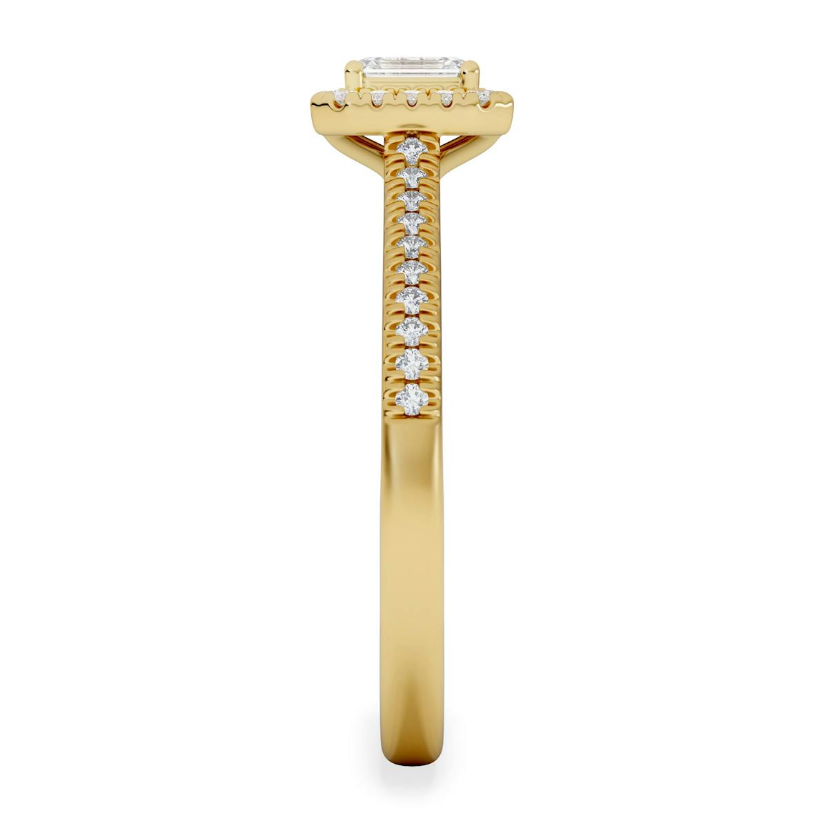 Lumia Emerald Cut Lab Diamond Halo Ring 0.50ct F/VS in 18K Gold Vermeil