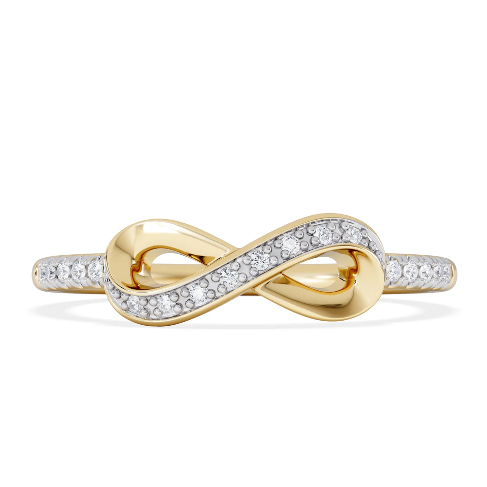 Infinity Love 0.13ct Lab Diamond Pavé Ring in 18K Gold Vermeil