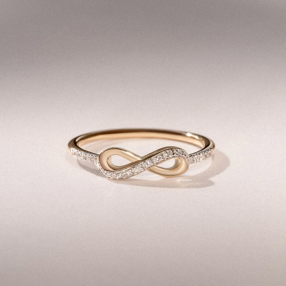 Infinity Love 0.13ct Lab Diamond Pavé Ring in 18K Gold Vermeil