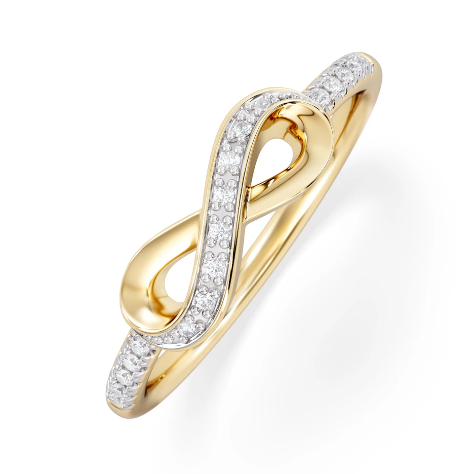 Infinity Love 0.13ct Lab Diamond Pavé Ring in 18K Gold Vermeil