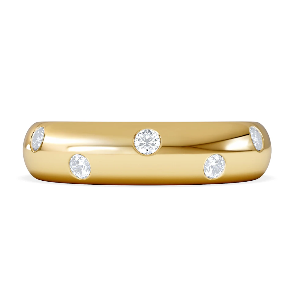 Seamless Lab Diamond Ring 0.26ct in 18K Gold Vemeil