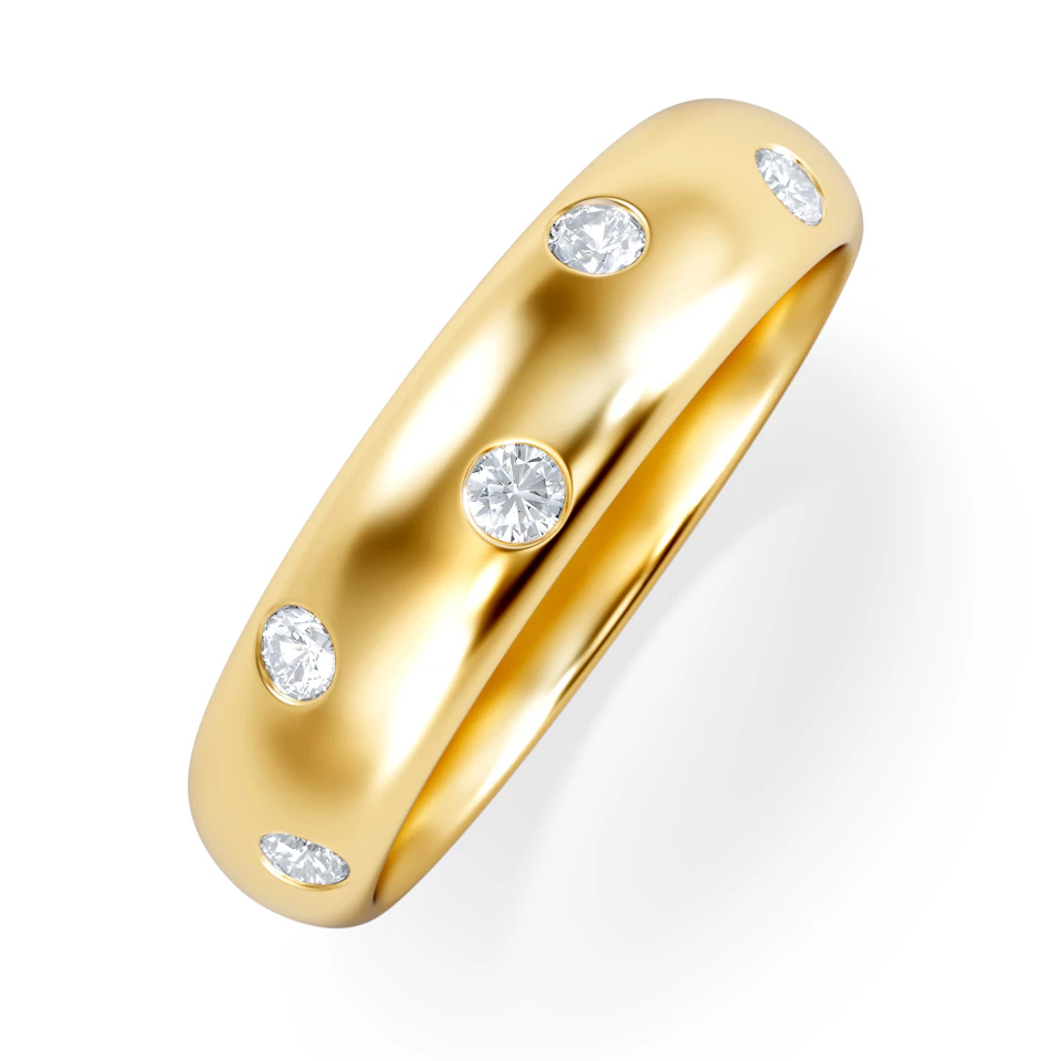Seamless Lab Diamond Ring 0.26ct in 18K Gold Vemeil