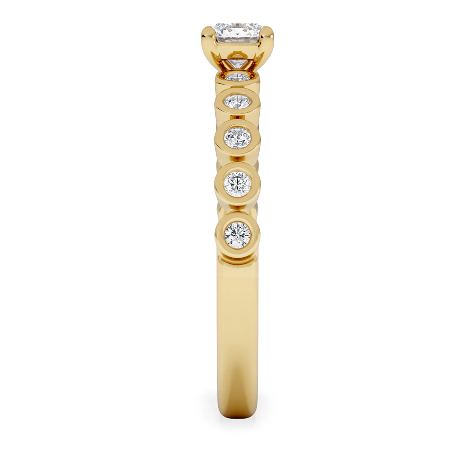 Entwine 0.30ct Round Cut Lab Diamond Solitaire Engagement Ring with Side Stones in 18K Gold Vermeil