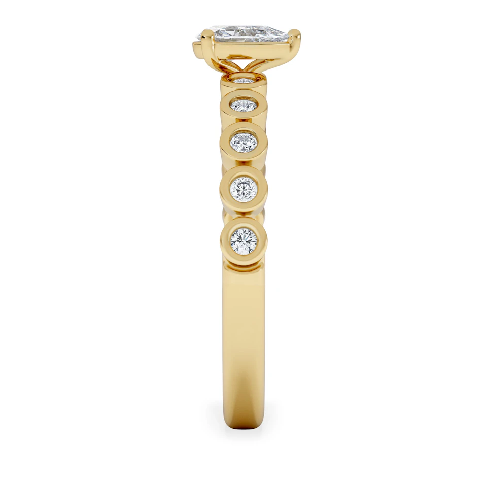 Entwine 0.30ct Pear Cut Lab Diamond Solitaire Engagement Ring with Side Stones in 18K Gold Vermeil