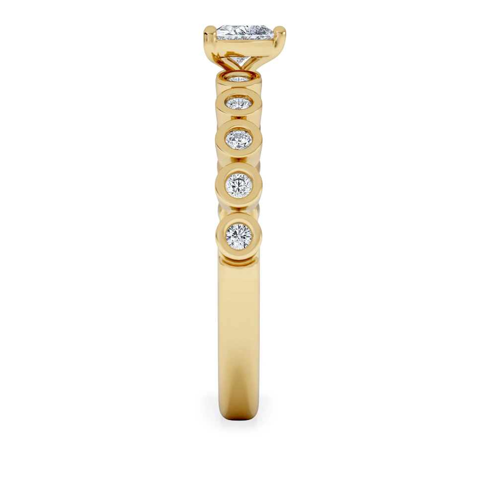 Entwine 0.30ct Heart Cut Lab Diamond Solitaire Engagement Ring with Side Stones in 18K Gold Vermeil