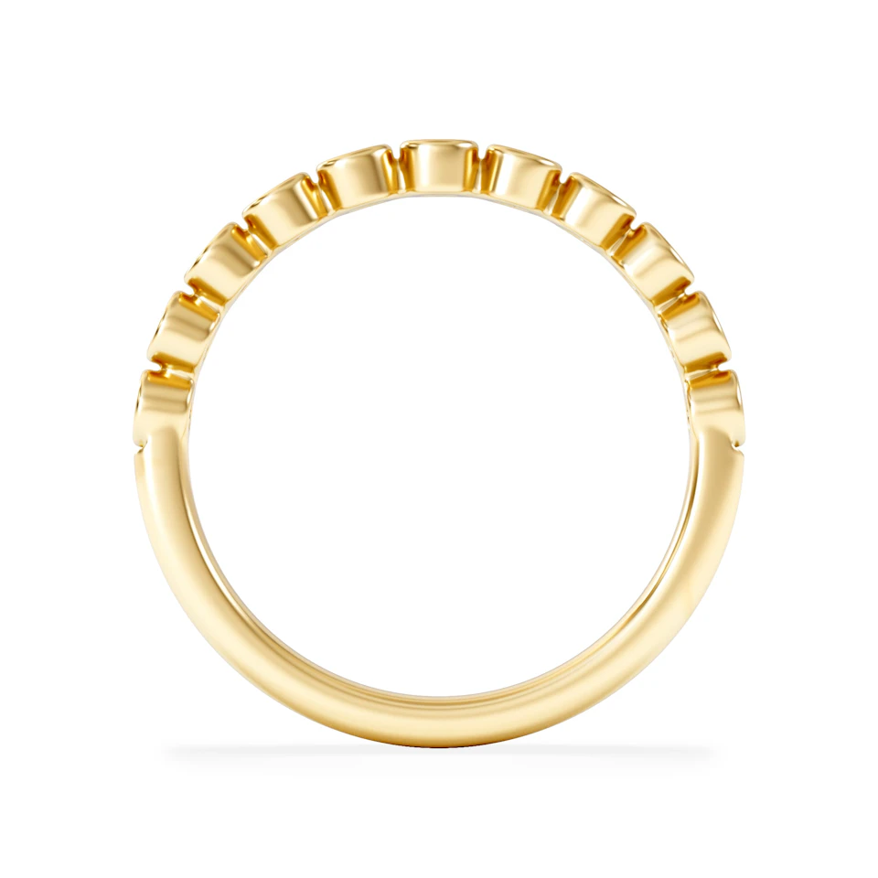 Entwine 0.42ct Round Cut Lab Diamond Half Band Eternity Ring 18K Gold Vermeil