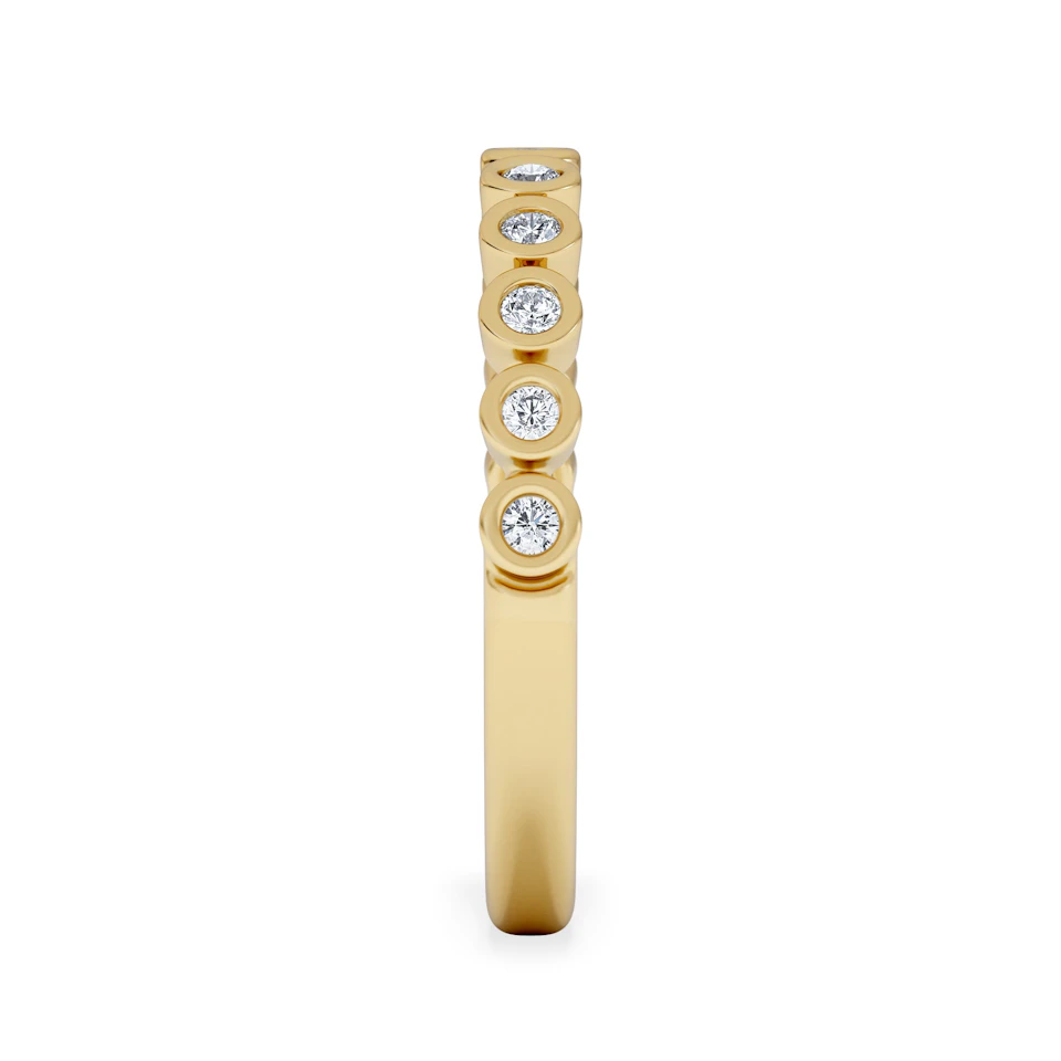 Entwine 0.42ct Round Cut Lab Diamond Half Band Eternity Ring 18K Gold Vermeil