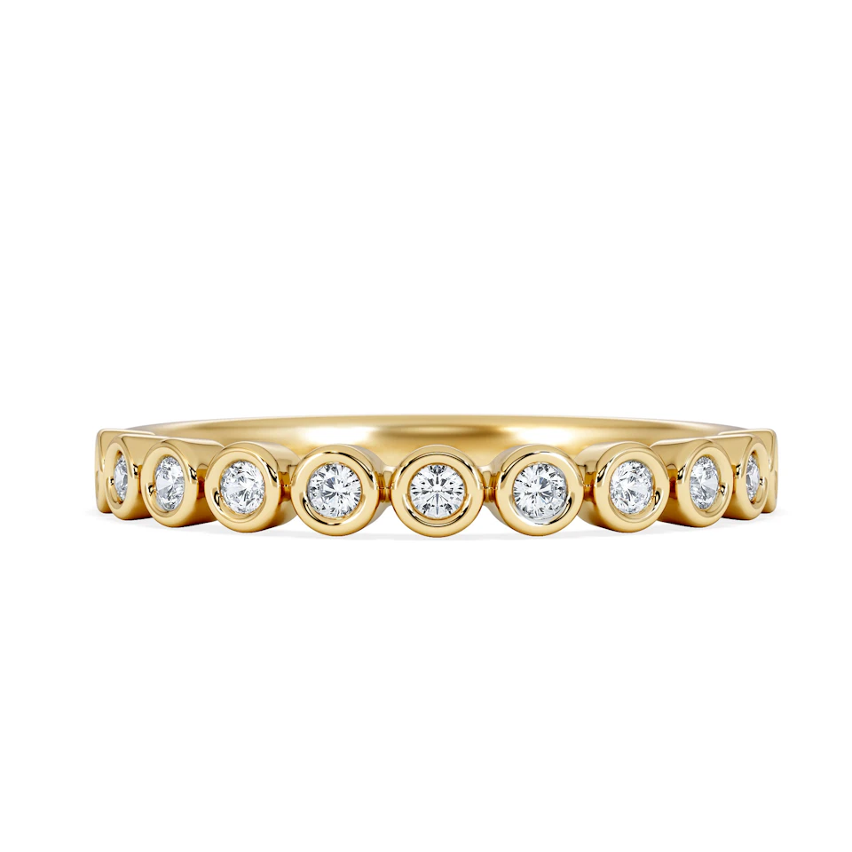 Entwine 0.42ct Round Cut Lab Diamond Half Band Eternity Ring 18K Gold Vermeil